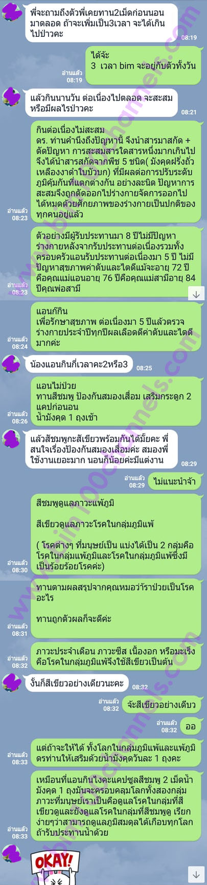 รีวิวถามตอบในไลน์กับปัญหาสุขภาพ